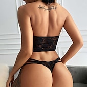 cheap Sexy Lingerie-Women&#039;s Integrated Style 1pc Bras &amp; Panties Sets for Lace Backless Date Valentine&#039;s Day