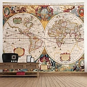 baratos tapeçaria de paisagem-mapa-múndi parede tapeçaria arte decoração cobertor cortina pendurada quarto decoração da sala de estar