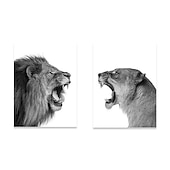 cheap Animal Prints-Wall Art Canvas Prints Painting Artwork Picture Animal Lion Home Decoration Decor Rolled Canvas No Frame Unframed Unstretched