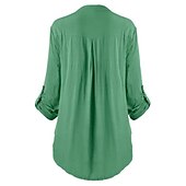 preiswerte Damen Arbeitsoberteile-Damen Hemd Spitzenhemd Tunika Hemdbluse elegant Urlaub Damen einfarbig Blumenspitze Häkel Langarm normale Oberteile Hemdkragen Party Casual Alltag Schwarz Weiß Wein Mintgrün