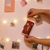 cheap Battery String Lights-Elegant Wedding Party Reception LED Photo Clip String Lights – 5M 50LEDs/10M 100LEDs, Battery Powered Copper Wire, Photo Display Lights for Bedroom Party Decor