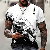 abordables T-shirts 3D-Homme 3D Poker T shirt Manche Courte T-shirt 3D effet Col Rond Chemise Rétro Vintage Design Décontractées Soirée du quotidien A B C Vêtement Tenue Grande Taille S M L XL XXL 3XL 4XL