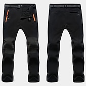billiga Botten-Herr Vandringsbyxor Fleecefodrade byxor Softshell-byxor Vinter Utomhus Håller värmen Vindtät Vattenavvisande Multi Pocket Underdelar Elastisk midja Ficka med blixtlås Herrgrå Armégrön Jakt Skidåkning