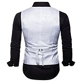 levne Gilety-Pánské Kamizelka Vesta Formální Svatební Párty Podium Chytré příležitostné Polyester Geometrický Do V Běžný Černá Bílá Žlutá Rubínově červená Vesta