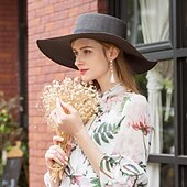 cheap Party Hats-Hats Polyester Straw Hat Sun Hat Casual Holiday Simple With Bowknot Headpiece Headwear
