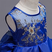 preiswerte Partykleider-kinderkleidung Mädchen Kleid Blumen Hochzeit Party Rüsche Sommer 4-13 Jahre Blau Purpur Grün