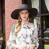 cheap Party Hats-Hats Polyester Straw Hat Sun Hat Casual Holiday Simple With Bowknot Headpiece Headwear