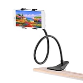abordables Supports de téléphone-Support de téléphone col de cygne Souple Pince de serrage Support paresseux Support de téléphone pour Intérieur Bureau Chevet Compatible avec Samsung Galaxy iPhone Téléphones portables de moins de