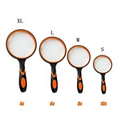 cheap Office Supplies-10X Portable Magnifier Glass Lens Handheld Rubber Handle High Magnifying Glass for Reading Newspaper Jewelry Eye Loupe Glass, Back to School Gift