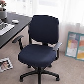 ieftine Husă scaun de birou-husă scaun de birou pentru computer burgundă elastică, rotativă, pentru scaun pentru jocuri, elastic, jacquard, negru, uni, culoare solidă, moale, durabil, lavabil