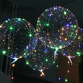abordables favor de fiesta-Globos de burbujas de helio transparentes luminosos, decoraciones para fiesta de cumpleaños y bodas, globos iluminados con cadena LED