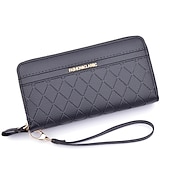 baratos saco de telefone universal-Carteira feminina longa, bolsas femininas, porta-moedas, porta-cartões, carteiras com zíper duplo, embreagem de couro pu, dinheiro de luxo, bolsa para telefone