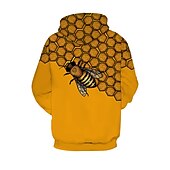 halpa 3D kuvio-Miesten Ampiainen Graafiset tulosteet Huppari Hupparit College 3D-kuvio Vapaa-aika Pitkähihainen Hupullinen Päivittäin Urheilu Keltainen Painettu Suunnittelija S M L XL XXL 3XL