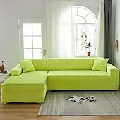 billiga Sofföverdrag-stretch sofföverdrag överdrag vinröd elastisk sektionssoffa fåtölj loveseat 4- eller 4- eller 3-sits L-form grå blå vanlig solid mjuk slitstark tvättbar
