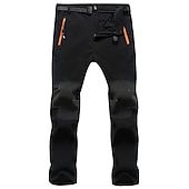 billiga Botten-Herr Vandringsbyxor Fleecefodrade byxor Softshell-byxor Vinter Utomhus Håller värmen Vindtät Vattenavvisande Multi Pocket Underdelar Elastisk midja Ficka med blixtlås Herrgrå Armégrön Jakt Skidåkning