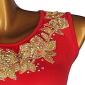 preiswerte Turnierkleid-Lateinamerikanischer Tanz Kleid Quaste Kristalle / Strasssteine Damen Leistung Alltagskleidung Ärmellos Spandex