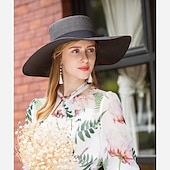 cheap Party Hats-Hats Polyester Straw Hat Sun Hat Casual Holiday Simple With Bowknot Headpiece Headwear
