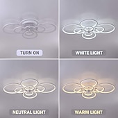 cheap Dimmable Ceiling Lights-60/80/95 cm Chandelier Dimmable Ceiling Light LED Geometric Shapes Flush Mount Lights Metal Layered Modern Style Linear Painted Finishes 110-120V 220-240V