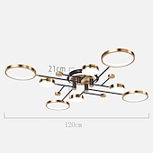 זול תושבות רצף ותושבות חצי-רצף-תאורת led תקרת 120 ס&quot;מ עיגול עיצוב קו עיצוב צורות גיאומטריות אורות אחיזה אקריליק בסגנון אמנותי גימורים צבוע ליניארי מודרני בסגנון נורדי 220-240v