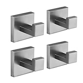 billige Garderobekroker-multifunksjons kappekrok, moderne stil, 304 rustfritt stål, 4-farget sort, krom, børstet, gull - veggmontert for bad og soverom