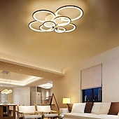 cheap Dimmable Ceiling Lights-60/80/95 cm Chandelier Dimmable Ceiling Light LED Geometric Shapes Flush Mount Lights Metal Layered Modern Style Linear Painted Finishes 110-120V 220-240V