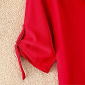 abordables Hauts Unis pour Femmes-chemisier femme streetwear décontracté couleur unie demi manches hauts réguliers col de chemise travail quotidien week-end noir blanc jaune rouge printemps automne