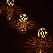 cheap Solar String Lights-Elegant Wedding Party Reception Solar LED String Lights - Moroccan Ball Outdoor Garden Lights, Waterproof 10M-50LED, 7M-30LED, 5M-20LED Globe Lanterns for Home Decoration
