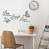 levne Zrcadlové nálepky na zeď-3ks inspirativní samolepky na zeď akrylová samolepka na zrcadlo žít každý okamžik, smát se každý den, milovat mimo slova textová samolepka umělecké samolepky na zeď kutilské domácí dekorace samolepky