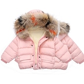 billige Jente&#039;s dun- og parka-jakke-Unisex Gutt Jente 3D عادي Jakke Dun Langermet Høst Vinter Aktiv Mote Grunnleggende Barn 2-6 år Skole Feriereise Gate Normal