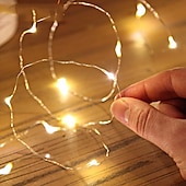 cheap Battery String Lights-30 PCS 12PCS 6PCS Fairy Lights Battery Operated (Included) 600LED 240LED 120LED Mini String Lights Waterproof Copper Wire Firefly Starry Lights for Halloween Party Christmas Festivals Decorations