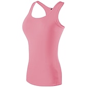 baratos Yoga Tops-Mulheres Regata de Corrida Regata Modeladora Costas Nadador Sem Manga Camada de base Atlético Elastano Respirável Secagem Rápida Treino de Ginástica Corrida Cooper Roupa de esporte Roupas Esportivas