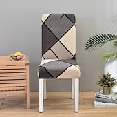 abordables Couverture de chaise de salle à manger-Housse de chaise de cuisine extensible housse de siège de chaise élastique pour salle à manger fête d&#039;hôtel douce durable lavable