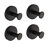 billige Garderobekroker-multifunksjons kappekrok, moderne stil, 304 rustfritt stål, 4-farget sort, krom, børstet, gull - veggmontert for bad og soverom
