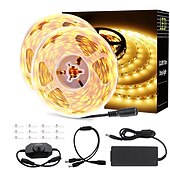 economico Strisce luminose a spina-32.8ft 10m dimmerabile striscia luminosa a led smd 2835 12v flessibile sotto il mobile luce di cortesia bianco caldo bianco freddo