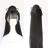 cheap Party Wigs-Vintage Wig Chinese Ancient Style Wig Modelling Wig Hanfu Multi-Purpose Ancient Costume Whole Wig Cap Custom Product Carnival Wig