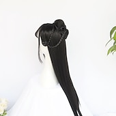 cheap Party Wigs-Vintage Wig Chinese Ancient Style Wig Modelling Wig Hanfu Multi-Purpose Ancient Costume Whole Wig Cap Custom Product Carnival Wig