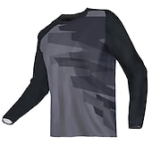 billiga Tröjor för män-Herr Downhilltröja Långärmad Bergscykling Vägcykling Gul Röd Blå Cykel Tröja UV-resistent Andningsfunktion Snabb tork Polyester sporter Geometrisk Kläder