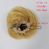 baratos Perucas de festa-Peruca da Sininho Peruca de Fada Sininho Cosplay Peruca Curtas Cabelo Loiro com Coque Cabelo Sintético Resistente ao Calor Perucas de Halloween