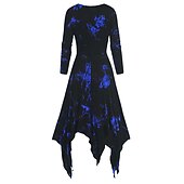 tanie Kostiumy na Halloween-Retro / vintage Punk i gotyk Średniowieczne Sukienka Sukienka o kroju A Goth Girl Strój na bal maskowy Damskie Halloween Karnawał Bal maskowy Dzienne zużycie Festiwal Dla dorosłych Sukienka Wiosna