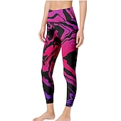 voordelige Yoga leggings en panty's-Dames Leggings Sports Gym Leggings Yogabroek Spandex Rode roos Winter Panty Legging 3D-afdrukken Grafisch Buikcontrole Billenlift Kleding Kleding Yoga Fitness Sportschooltraining Hardlopen / Sportief