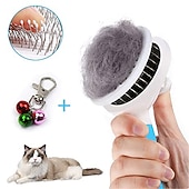 tanie Artykuły do pielęgnacji psów-szczotka dla kota, samoczyszcząca szczotka wygładzająca do zrzucania i pielęgnacji usuwa luźny podszerstek, maty i splątaną sierść grzebień dla kotów szczotka dla psów masaż samoczyszczący