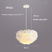 tanie Światła wysp-Lampa wisząca led 30/40/45/50/55/60/70 cm pojedynczy projekt wisiorek lekki metal pióro artystyczne inspirowane naturą 220-240 v