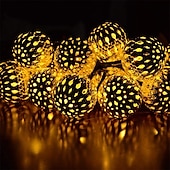 cheap Solar String Lights-Elegant Wedding Party Reception Solar LED String Lights - Moroccan Ball Outdoor Garden Lights, Waterproof 10M-50LED, 7M-30LED, 5M-20LED Globe Lanterns for Home Decoration