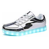 ieftine Adidași Bărbați-adidași albi pentru bărbați, cu lumină LED, cu închidere cu șireturi, pentru o ținută la modă și pe timp de noapte