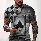 abordables T-shirts 3D-Homme 3D Poker T shirt Manche Courte T-shirt 3D effet Col Rond Chemise Rétro Vintage Design Décontractées Soirée du quotidien A B C Vêtement Tenue Grande Taille S M L XL XXL 3XL 4XL