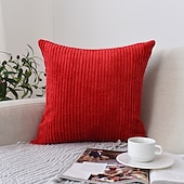 abordables Coussins tendances-Housse d&#039;oreiller nordique en velours côtelé, couleur unie, douce, sans noyau, pour le bureau, la maison, le salon, le canapé, vert, orange, rose, bleu