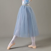 cheap Ballet Dancewear-Breathable Ballet Skirts Ballroom Solid Tulle Women&#039;s Training Performance High Polyester Chiffon