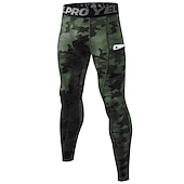 cheap Men&#039;s Shorts, Tights &amp; Pants-Men&#039;s Compression Pants Running Tights Leggings with Phone Pocket Base Layer Athletic Winter Spandex Breathable Quick Dry Sweat wicking Power Flex Fitness Gym Workout Running Skinny Sportswear