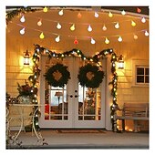 cheap Solar String Lights-Outdoor Solar String Light Solar LED String Lights Matte Bulb Warm White Colorful White 8 Mode Outdoor Waterproof 7M 50LEDs Fairy Lights Christmas Wedding Holiday Decoration Lights Garden Light