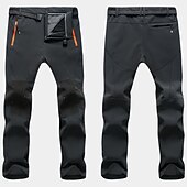 billiga Botten-Herr Vandringsbyxor Fleecefodrade byxor Softshell-byxor Vinter Utomhus Håller värmen Vindtät Vattenavvisande Multi Pocket Underdelar Elastisk midja Ficka med blixtlås Herrgrå Armégrön Jakt Skidåkning